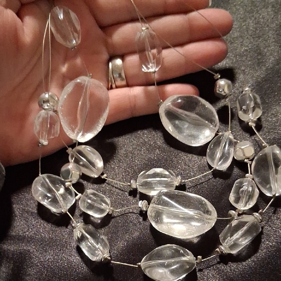 Chico's Silver and Clear Beaded Necklace - Picture 6 of 6